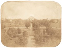 Photograph take from the balcony of the President's Mansion. This is the earliest known photograph of UA's campus.